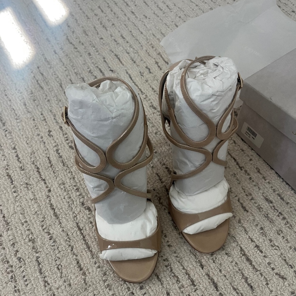 Nwb Jimmy choo lang lance nude patent size 37